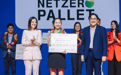 Sản phẩm pallet xơ dừa polimer NetZero Pallet của AirX Carbon đoạt giải quán quân Startup Wheel 2024